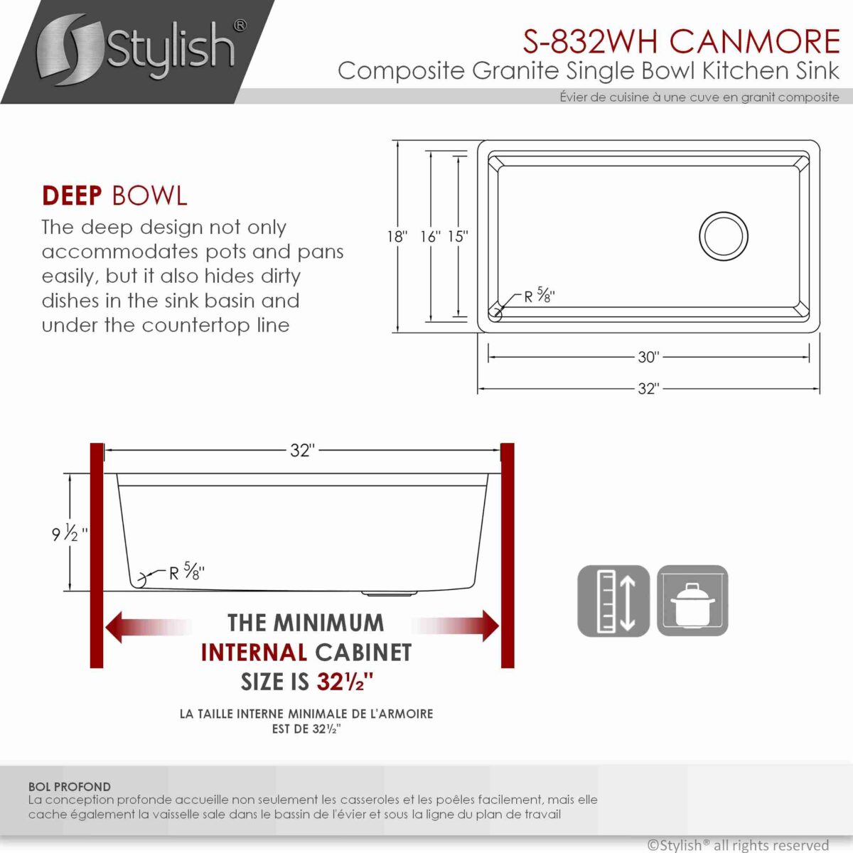 STYLISH S-832WH CANMORE 32-inch Dual Mount Workstation - Image 6