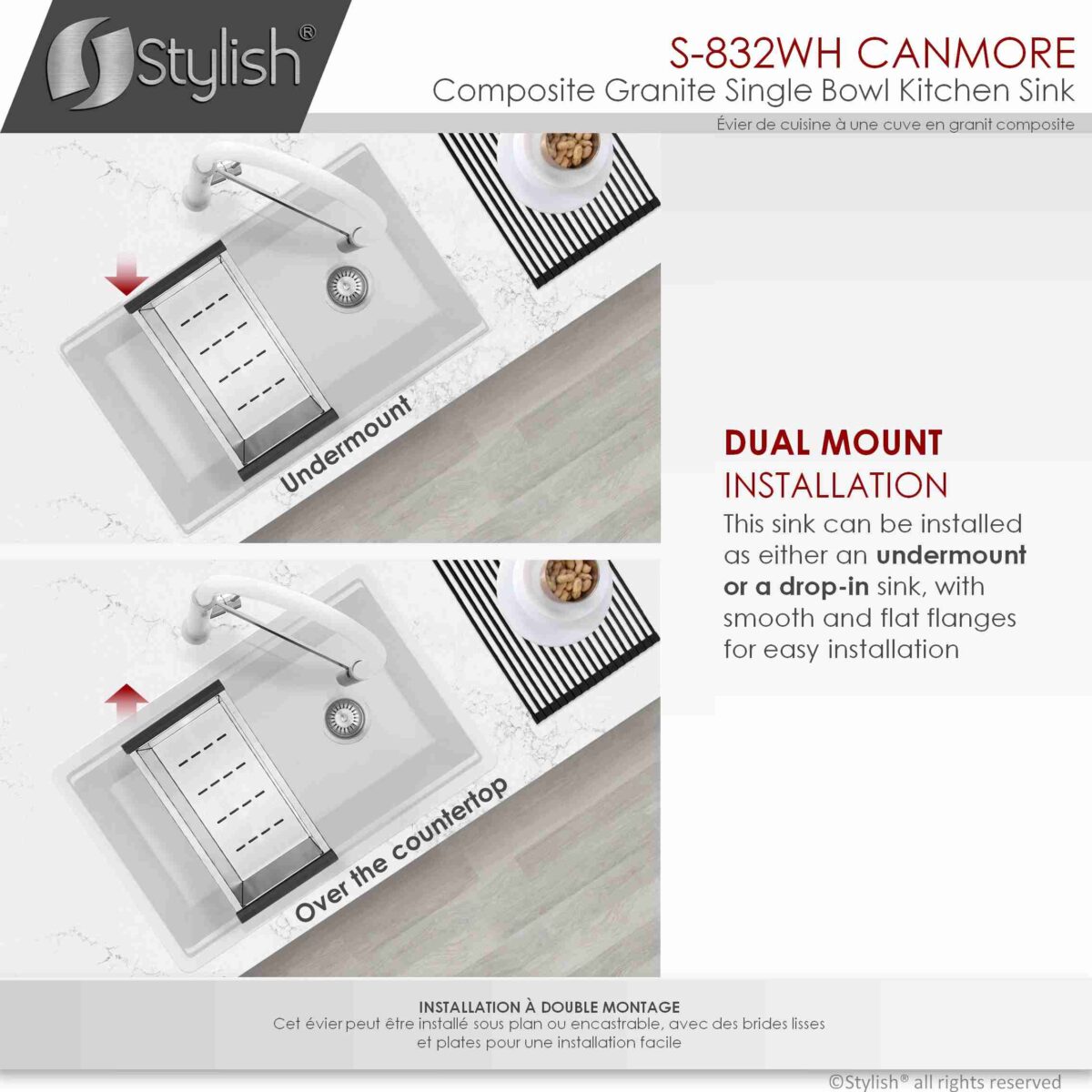 STYLISH S-832WH CANMORE 32-inch Dual Mount Workstation - Image 7