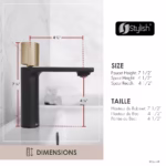 STYLISH B-104NG RIELA Modern Bathroom Basin Sink Faucet - Image 5
