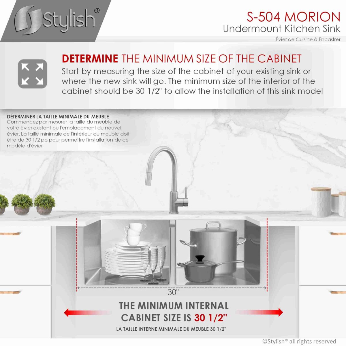 STYLISH S-504XG MORION 30-inch Stainless Steel Kitchen Sink - Image 9