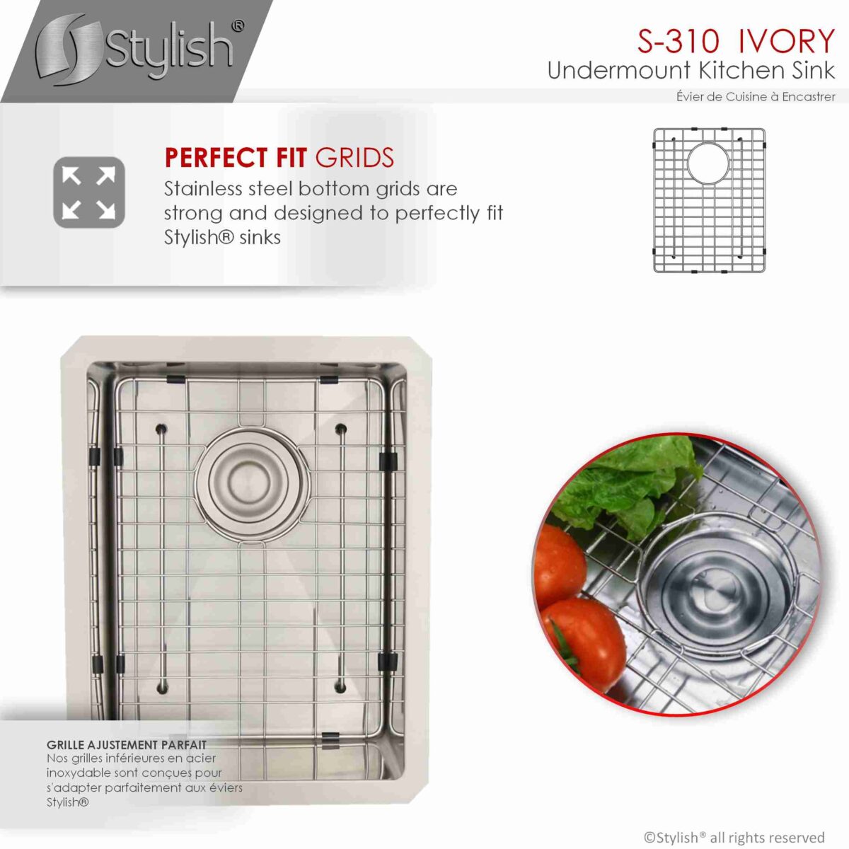 STYLISH S-310G IVORY 14-inch Undermount Kitchen Sink - Image 6