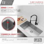 STYLISH S-402 VALENCIA 31-inch Undermount Kitchen Sink - Image 4
