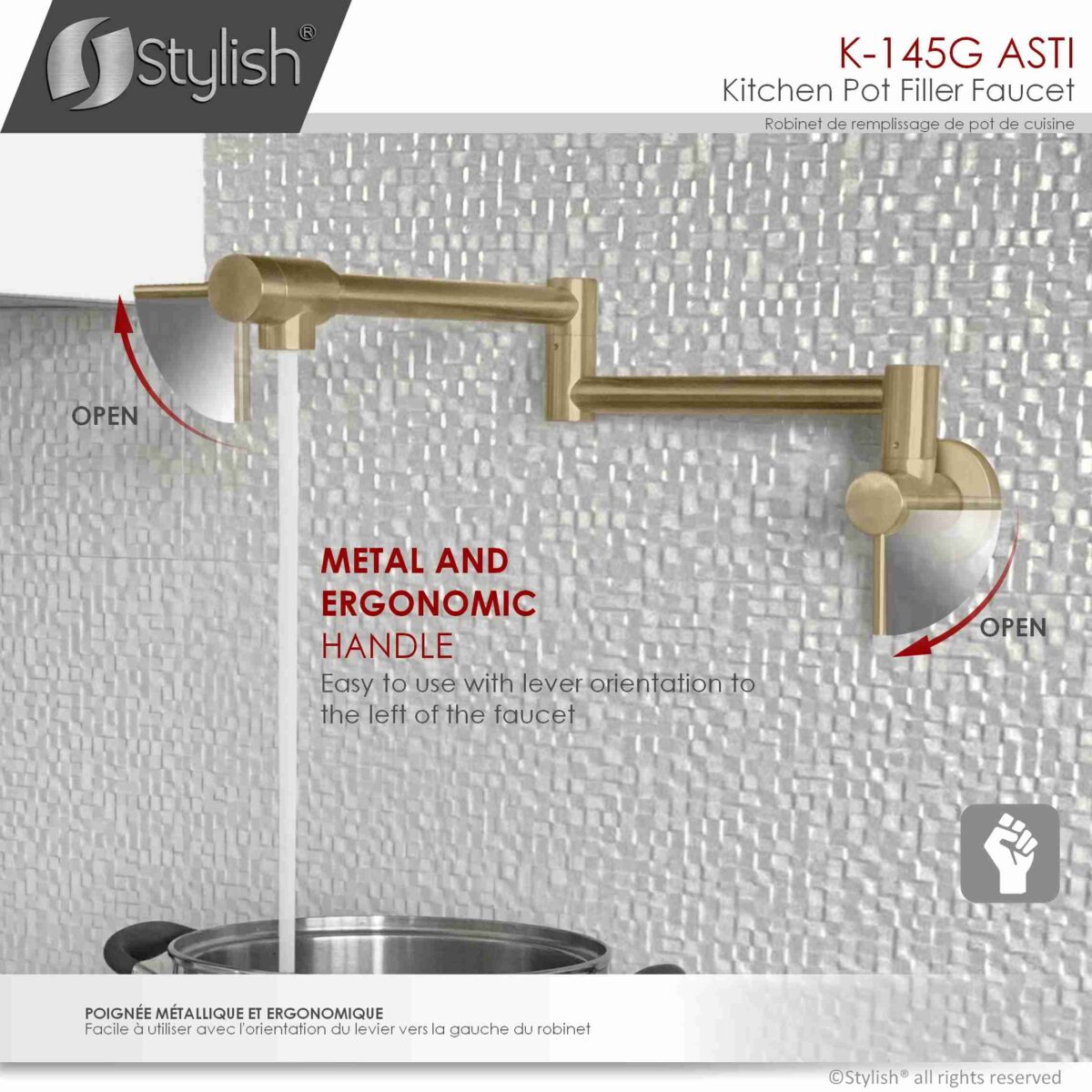STYLISH K-145G ASTI Pot Filler Kitchen Faucet - Image 7