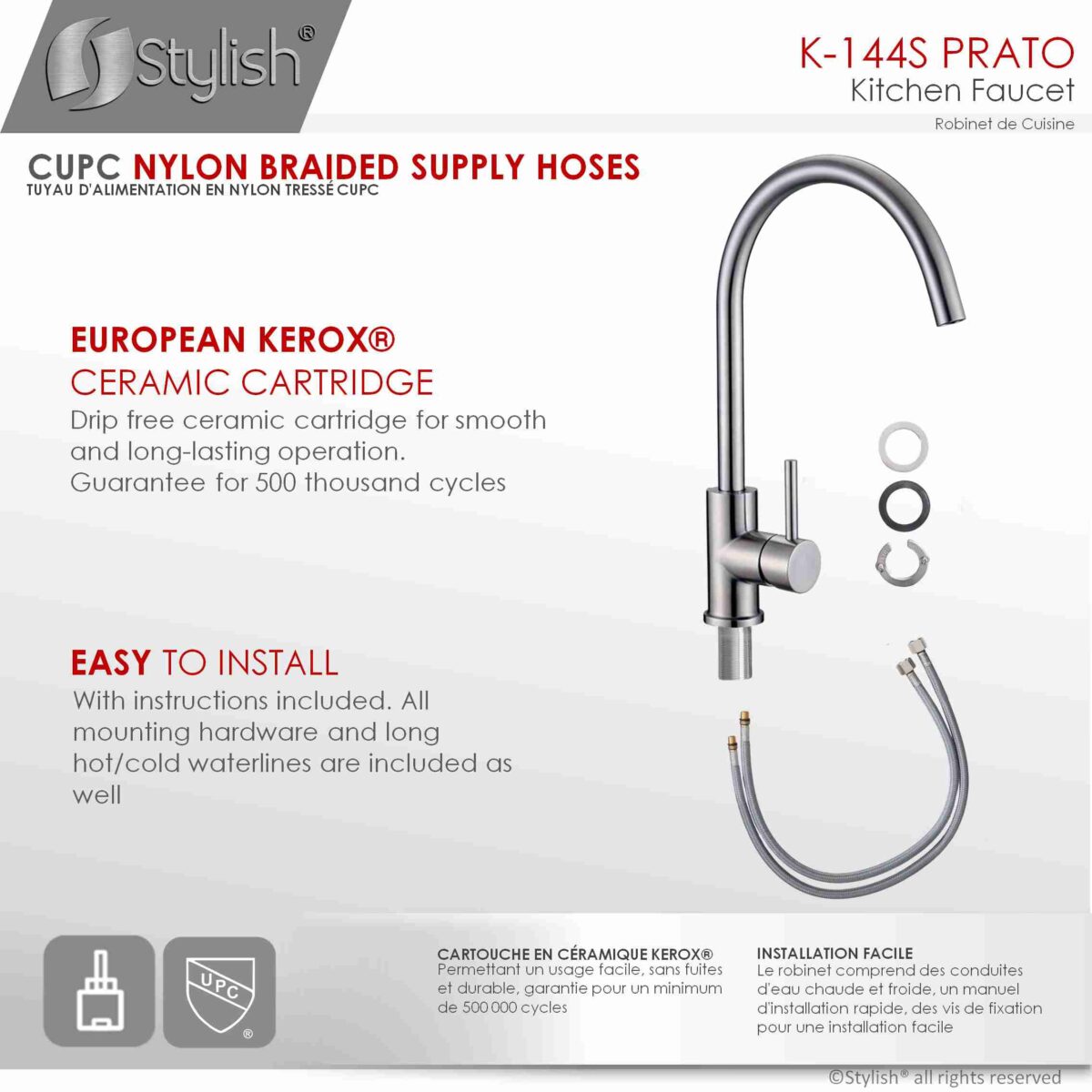 STYLISH K-144S PRATO Kitchen Sink Faucet - Image 8
