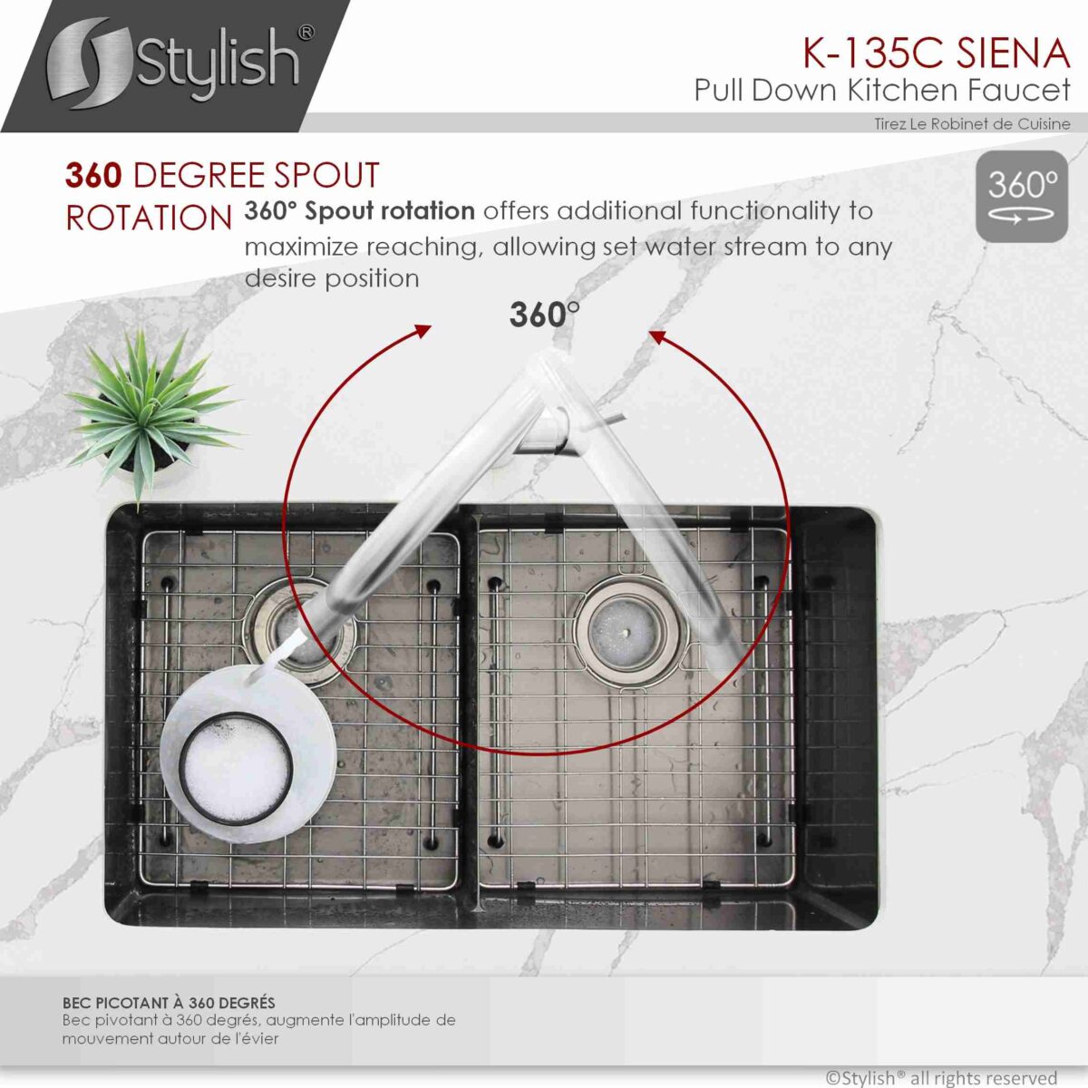 STYLISH K-135C SIENA Kitchen Sink Faucet - Image 3