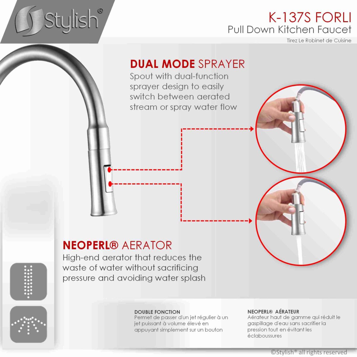 STYLISH K-137S Kitchen Sink Faucet - Image 5