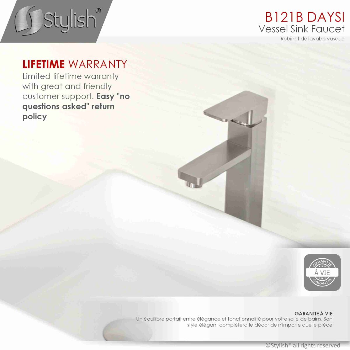 STYLISH B-121B DAYSI One-Handle Vessel Bathroom Faucet - Image 7
