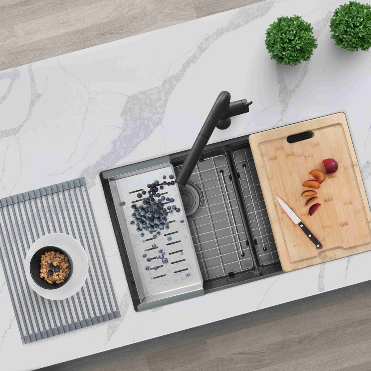 STYLISH S-601WN VERSA 32-inch Workstation Kitchen Sink - Image 2