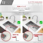 STYLISH MALAGA S-411TG New Design 30" Single Bowl Undermount Kitchen Sink - Image 10
