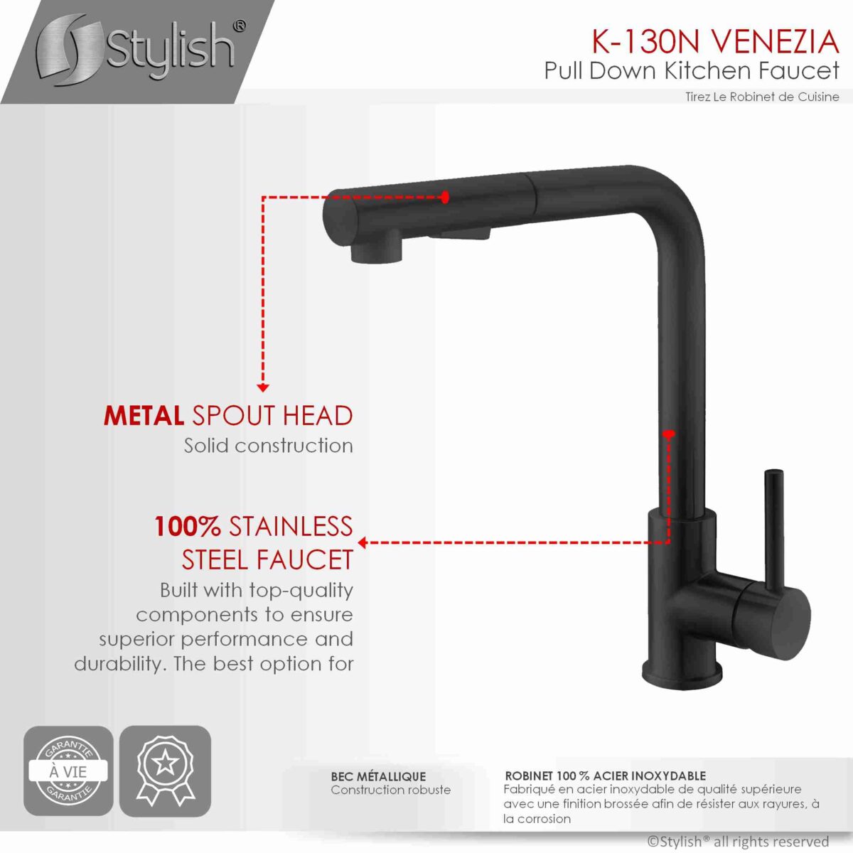 STYLISH K-130N Kitchen Sink Faucet - Image 8