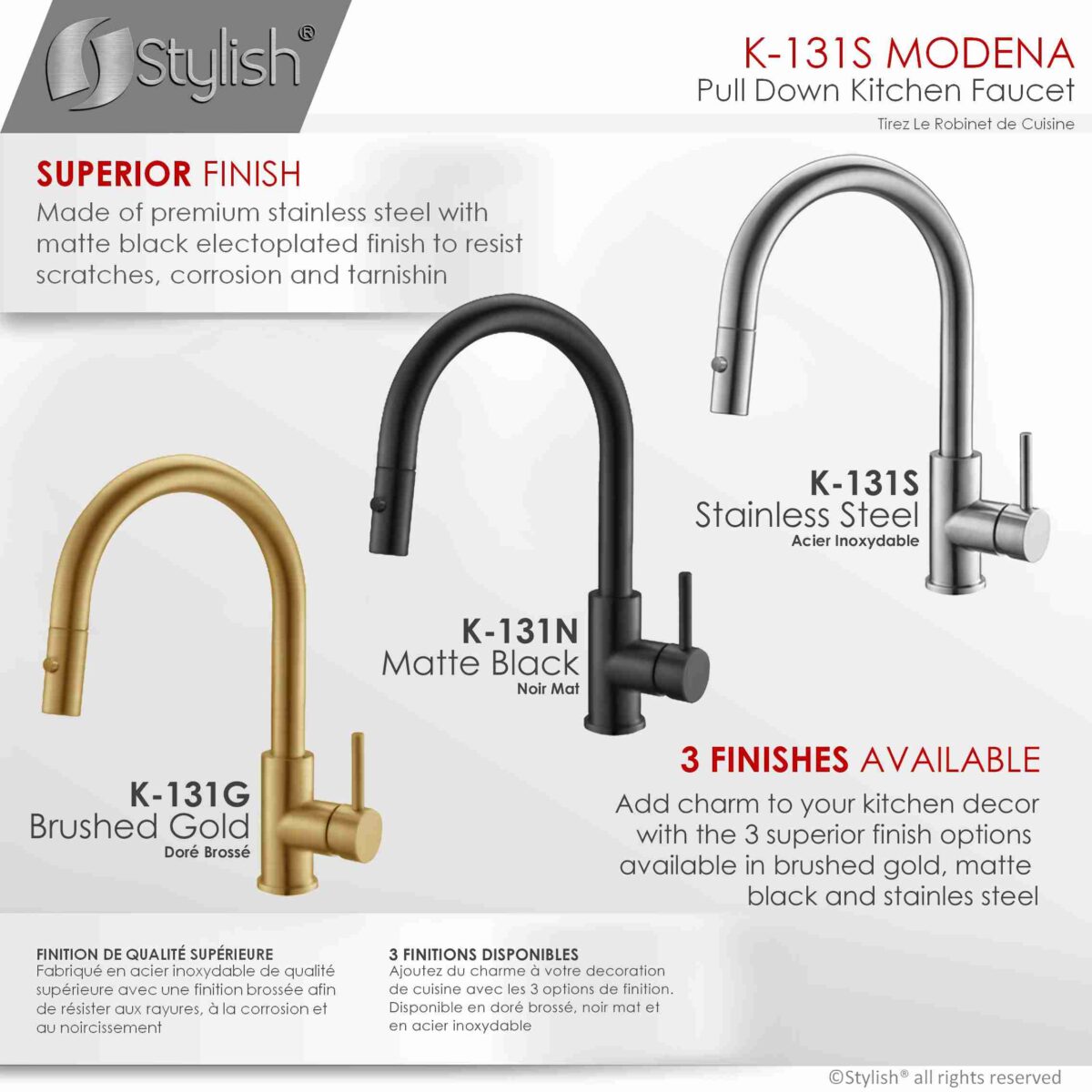 STYLISH K-131S Kitchen Sink Faucet - Image 9