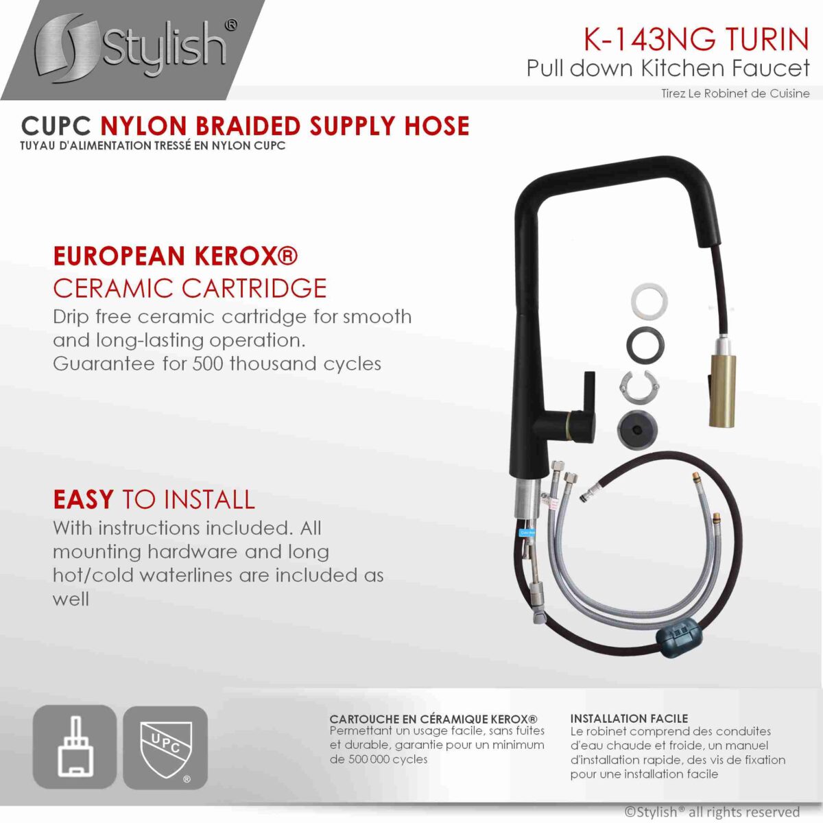 STYLISH K-143NG TURIN Kitchen Sink Faucet - Image 10