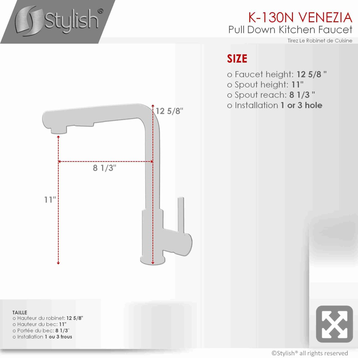 STYLISH K-130N Kitchen Sink Faucet - Image 4