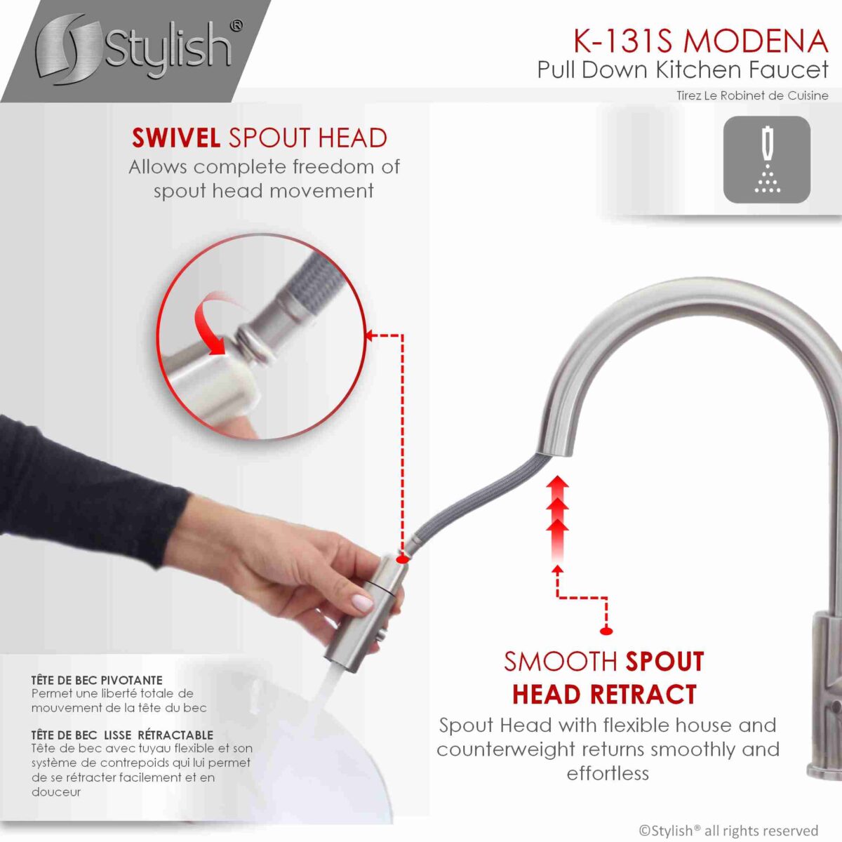 STYLISH K-131S Kitchen Sink Faucet - Image 6