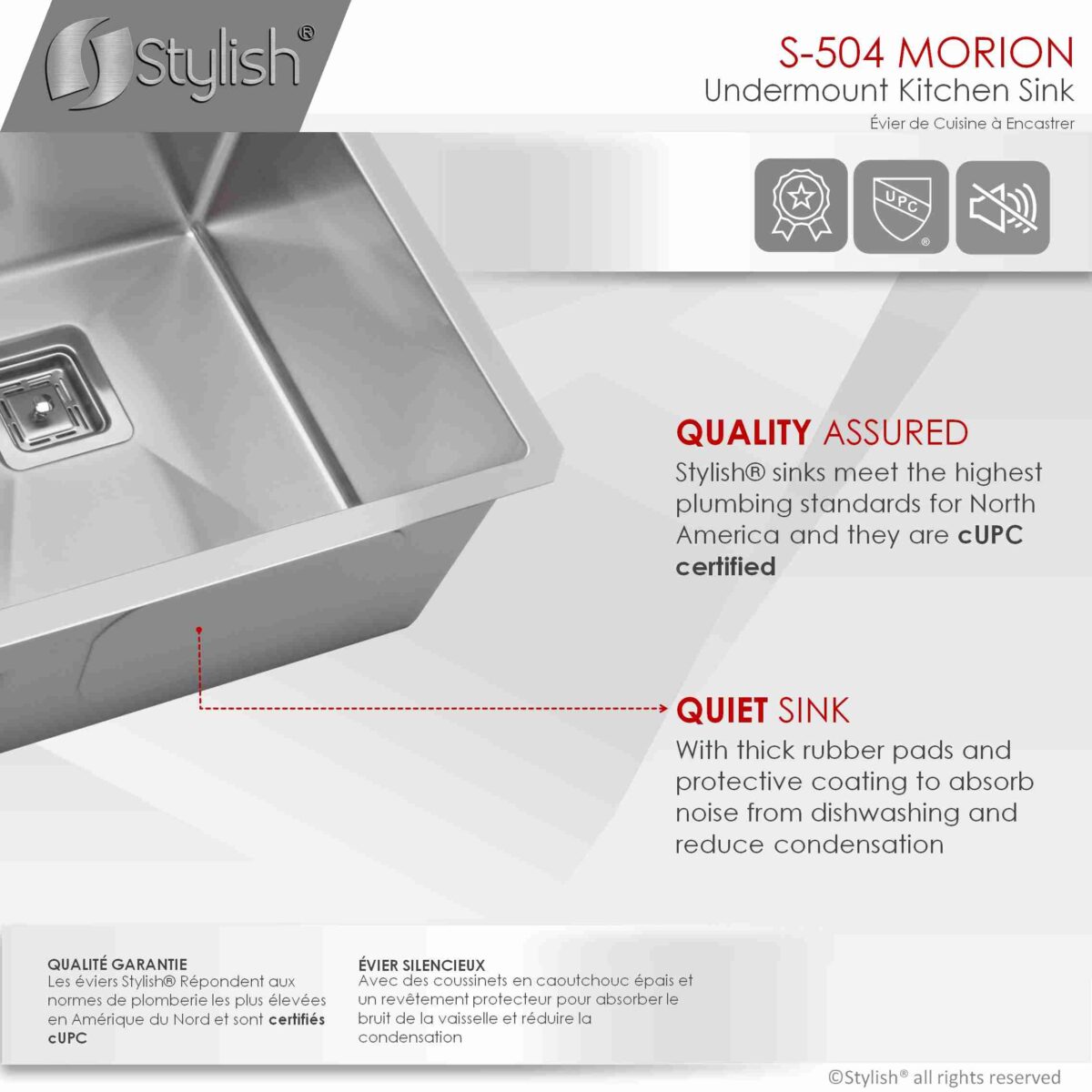 STYLISH S-504XG MORION 30-inch Stainless Steel Kitchen Sink - Image 3
