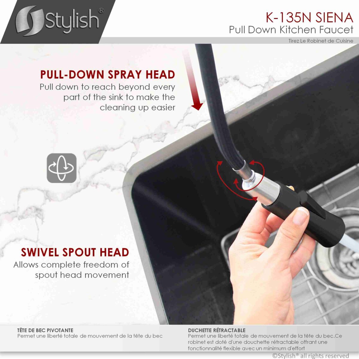 STYLISH K-135N SIENA Kitchen Sink Faucet - Image 11