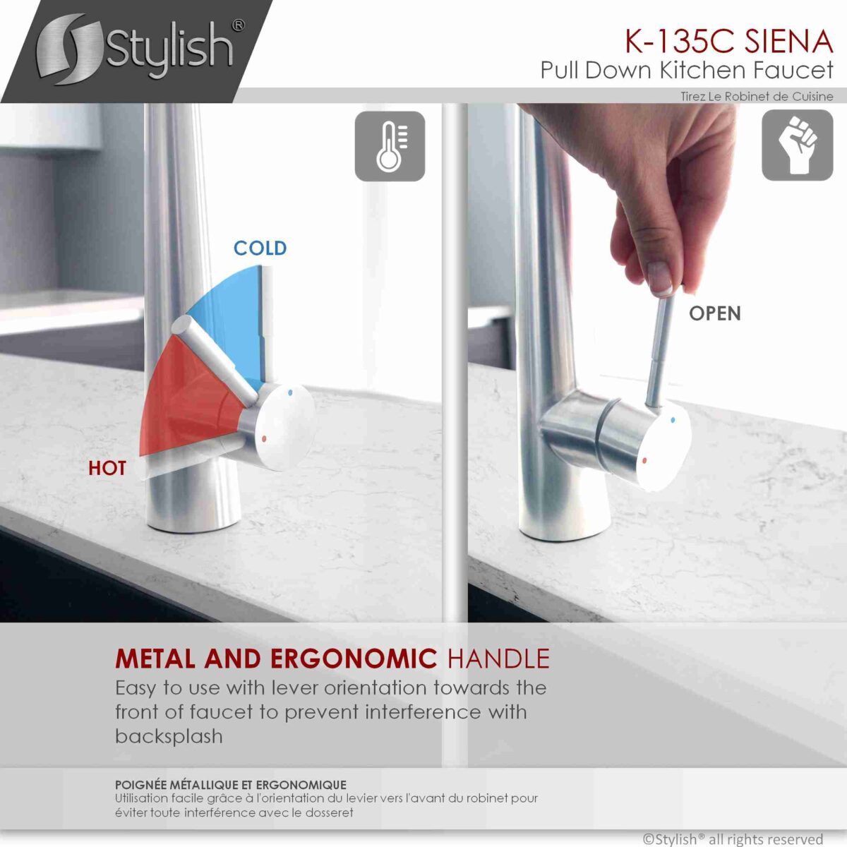 STYLISH K-135C SIENA Kitchen Sink Faucet - Image 7