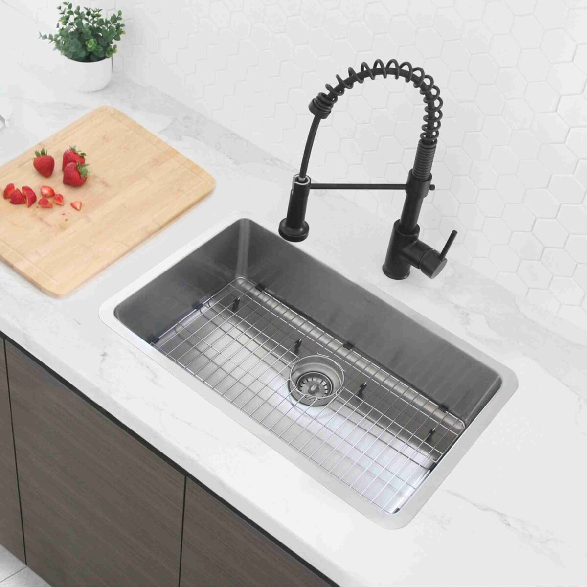 STYLISH MALAGA S-411TG New Design 30" Single Bowl Undermount Kitchen Sink - Image 2