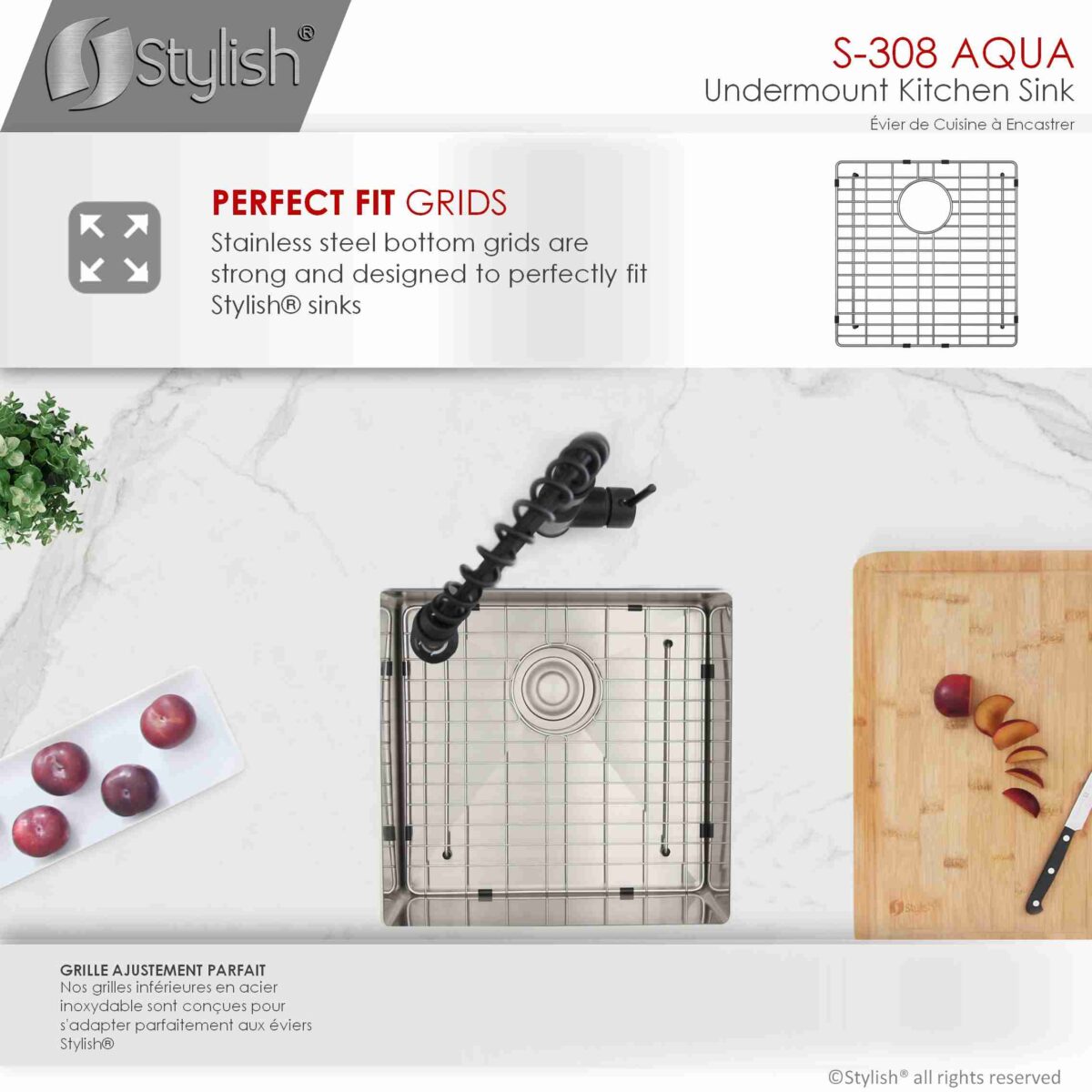 STYLISH S-308XG AQUA 19-inch Undermount Kitchen Sink - Image 6