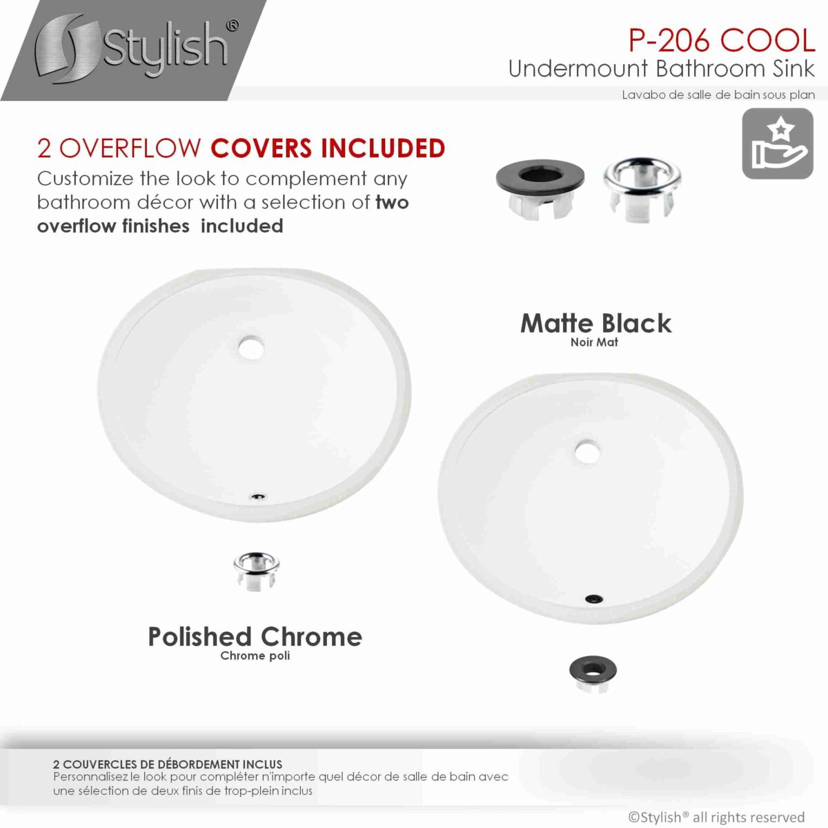 STYLISH P-206-2 COOL 19-inch Undermount Bathroom Sink - Image 8