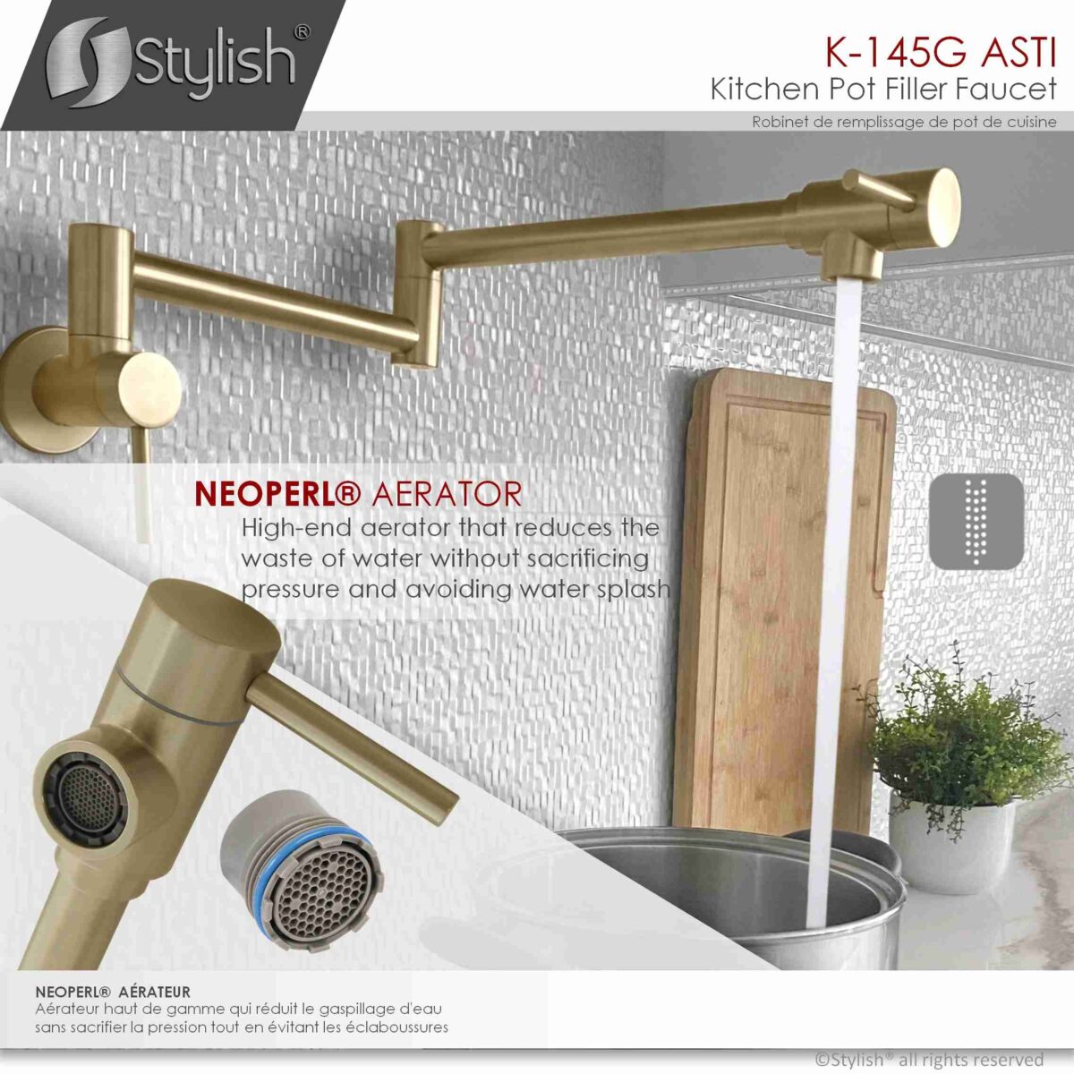 STYLISH K-145G ASTI Pot Filler Kitchen Faucet - Image 5