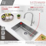 STYLISH MALAGA S-411TG New Design 30" Single Bowl Undermount Kitchen Sink - Image 4