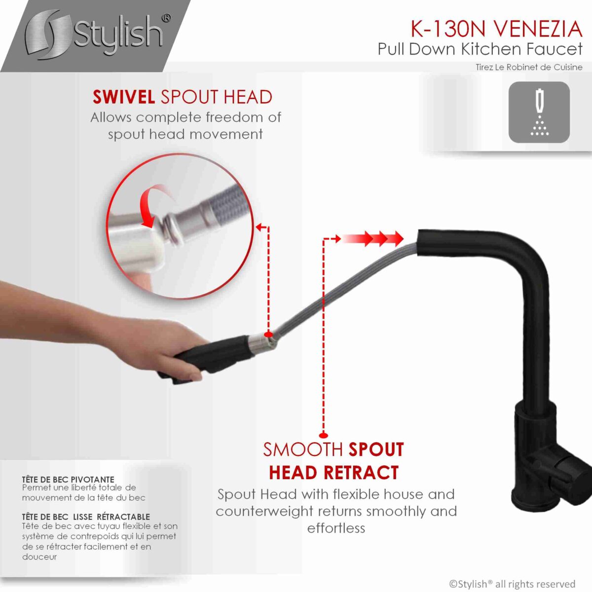 STYLISH K-130N Kitchen Sink Faucet - Image 6