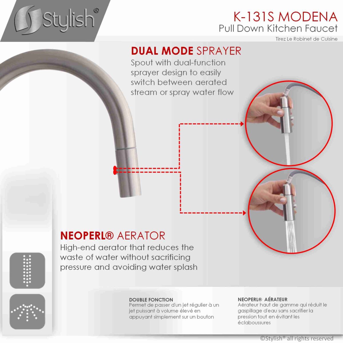 STYLISH K-131S Kitchen Sink Faucet - Image 5