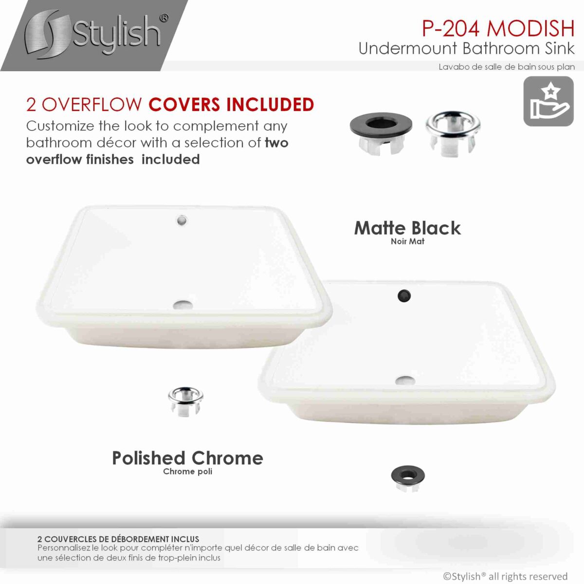 STYLISH P-204 MODISH 20-inch Undermount Bathroom Sink - Image 8