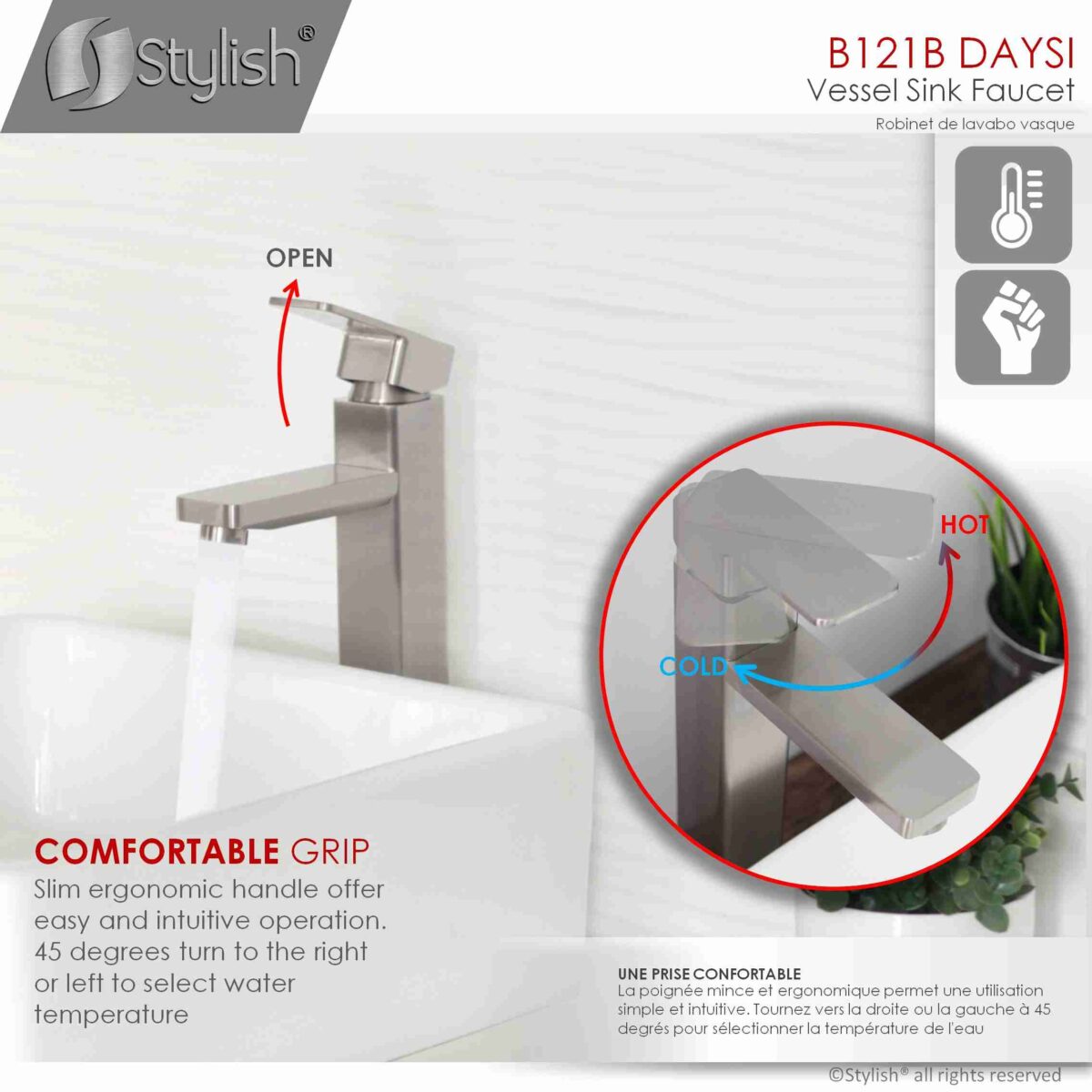 STYLISH B-121B DAYSI One-Handle Vessel Bathroom Faucet - Image 5