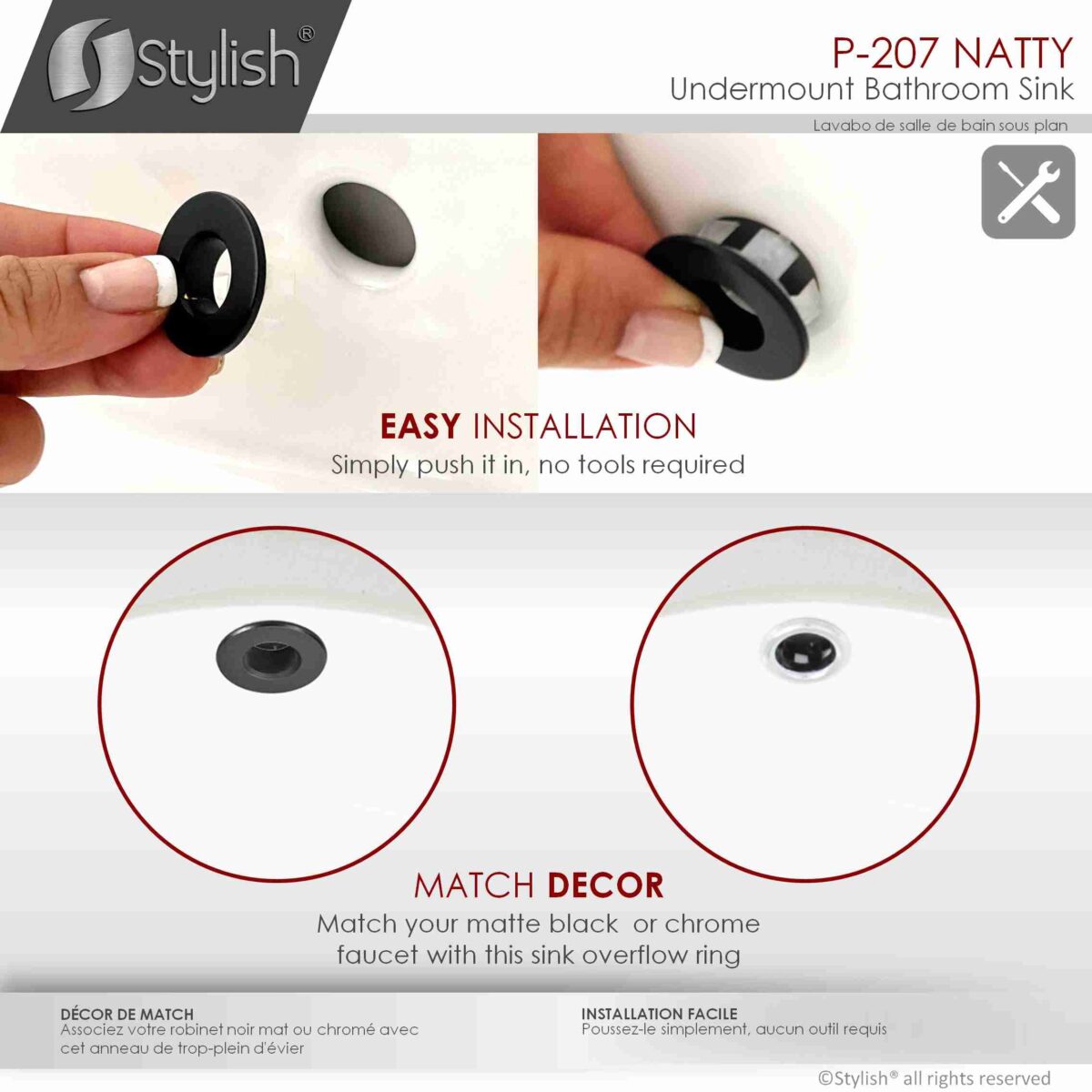 STYLISH P-207 NATTY 16-inch Undermount Bathroom Sink - Image 9