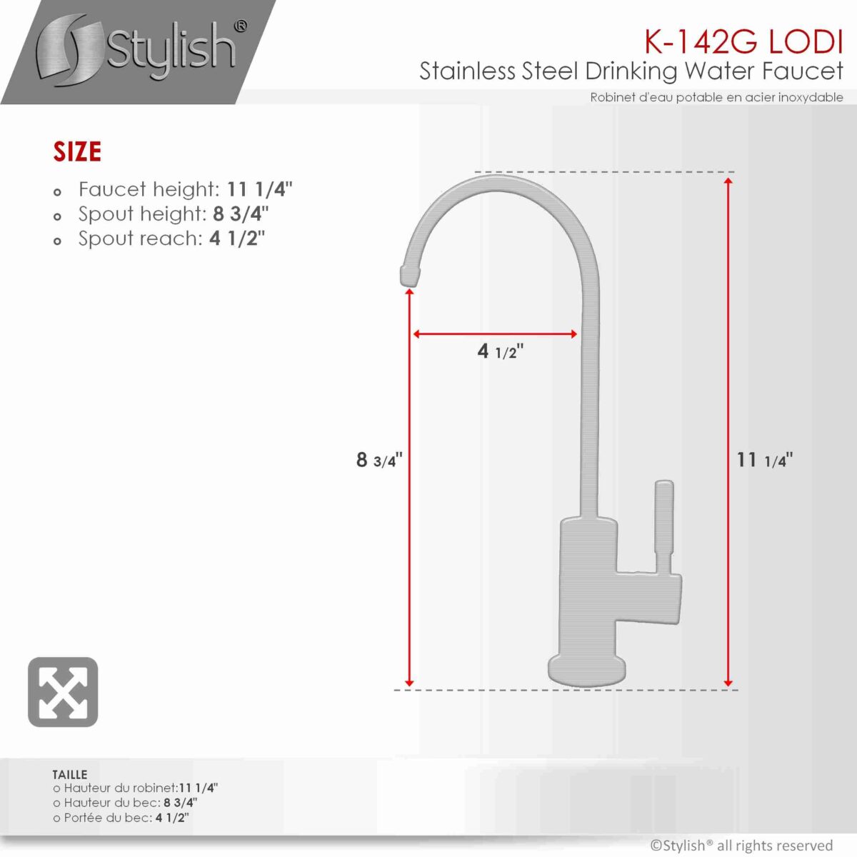 STYLISH K-142G LODI Kitchen Sink Drinking Water Tap Faucet - Image 4