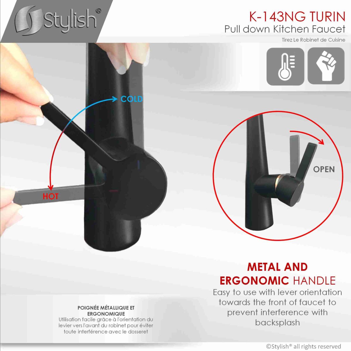 STYLISH K-143NG TURIN Kitchen Sink Faucet - Image 7
