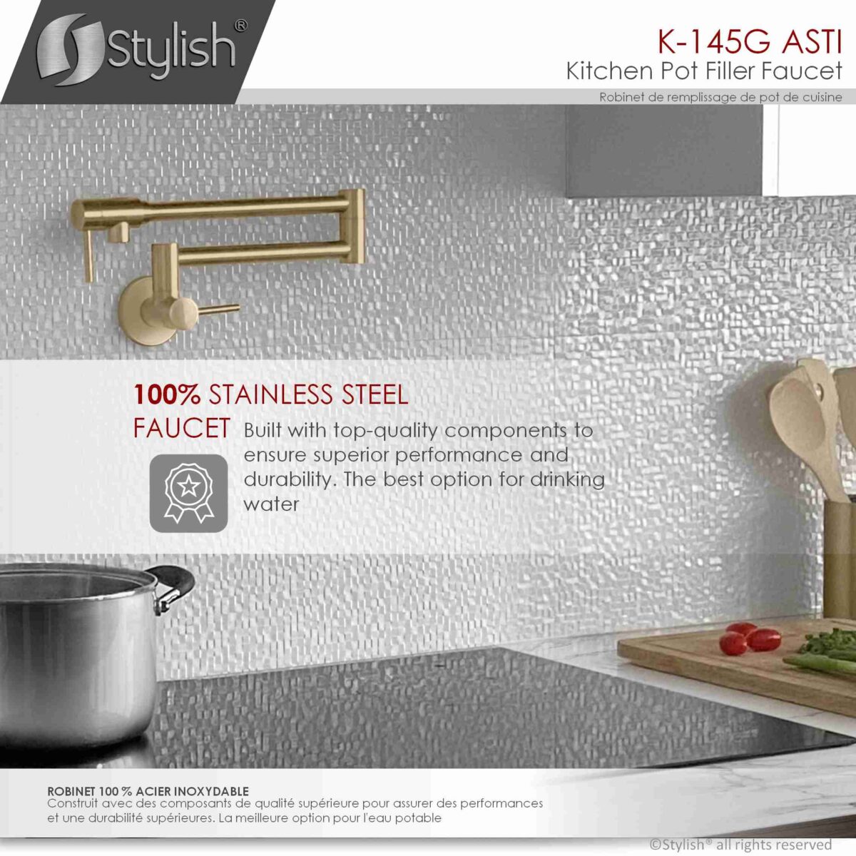 STYLISH K-145G ASTI Pot Filler Kitchen Faucet - Image 8