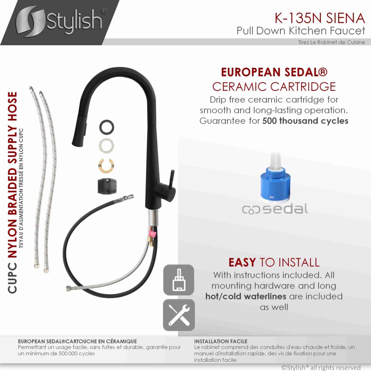 STYLISH K-135N SIENA Kitchen Sink Faucet - Image 10