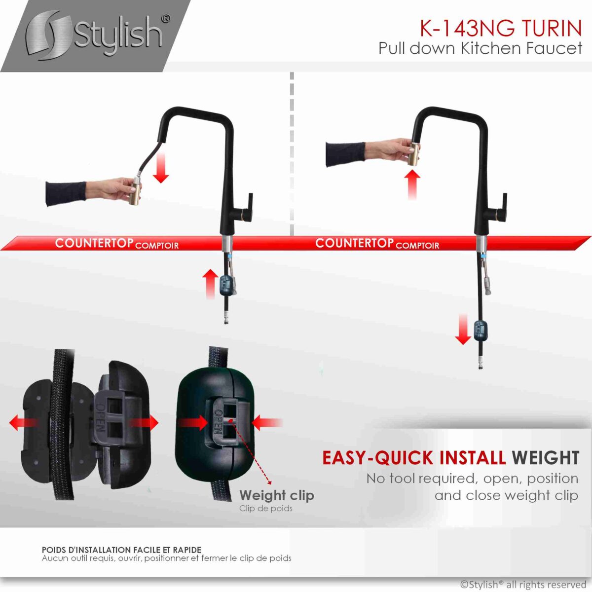 STYLISH K-143NG TURIN Kitchen Sink Faucet - Image 11