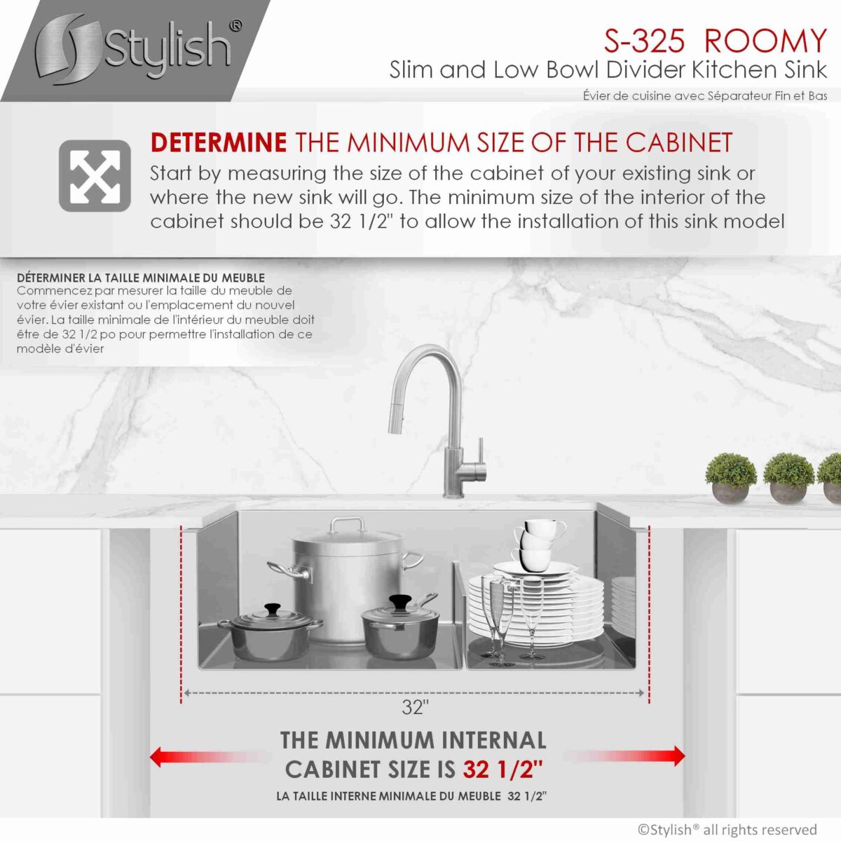 STYLISH S-325XG ROOMY 32-inch Undermount Kitchen Sink - Image 9