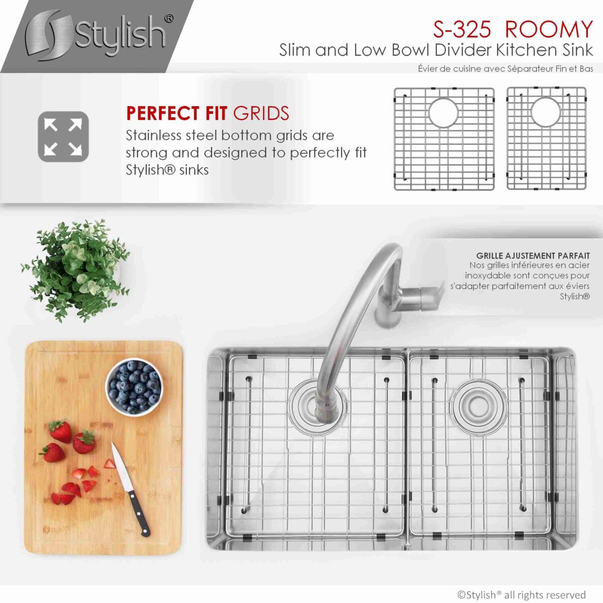 STYLISH S-325XG ROOMY 32-inch Undermount Kitchen Sink - Image 6