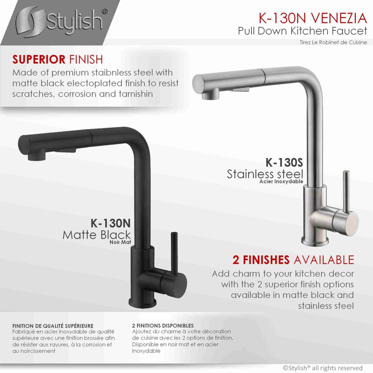 STYLISH K-130N Kitchen Sink Faucet - Image 9