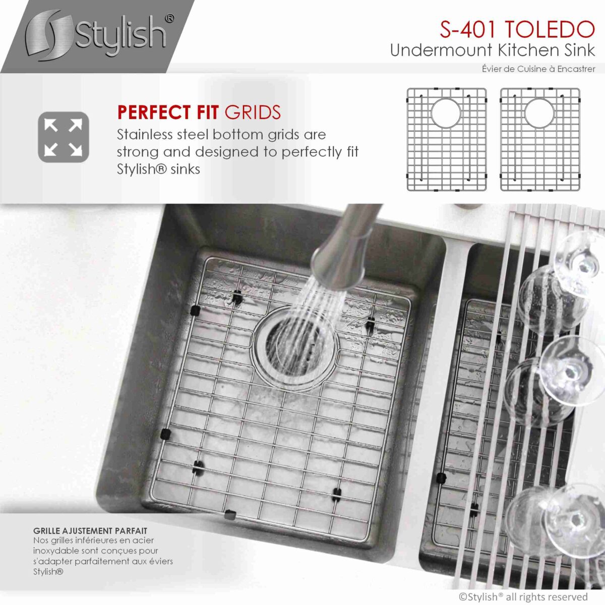 STYLISH S-401G TOLEDO 31-inch Undermount Kitchen Sink - Image 7
