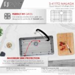 STYLISH MALAGA S-411TG New Design 30" Single Bowl Undermount Kitchen Sink - Image 6