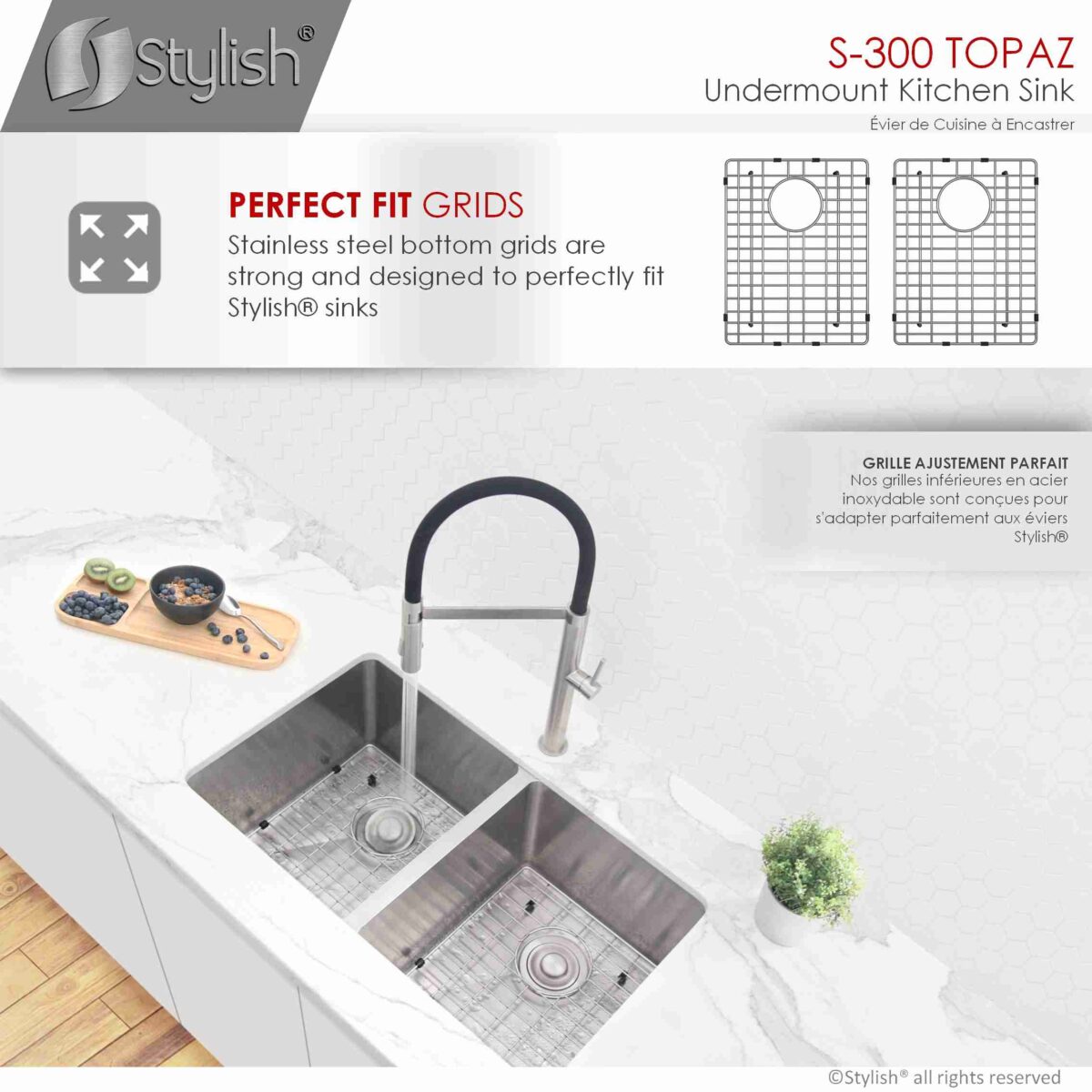 STYLISH S-300XG TOPAZ 28-inch Undermount Kitchen Sink - Image 6