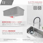 STYLISH MALAGA S-411TG New Design 30" Single Bowl Undermount Kitchen Sink - Image 5