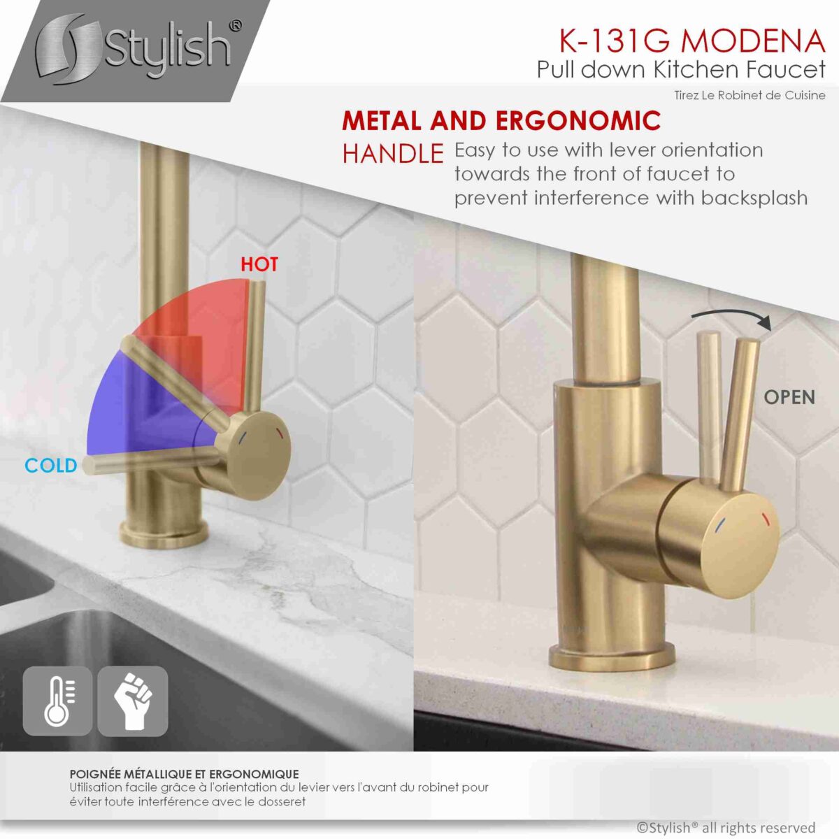 STYLISH K-131G MODENA Kitchen Sink Faucet - Image 7