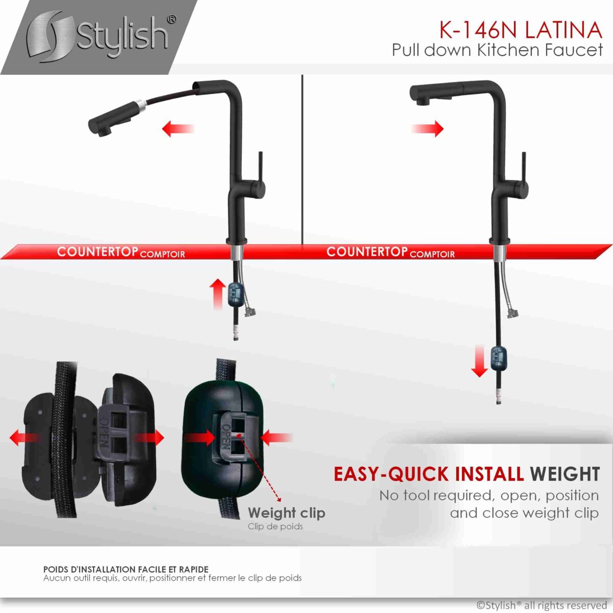 STYLISH K-146N LATINA Kitchen Sink Faucet - Image 11