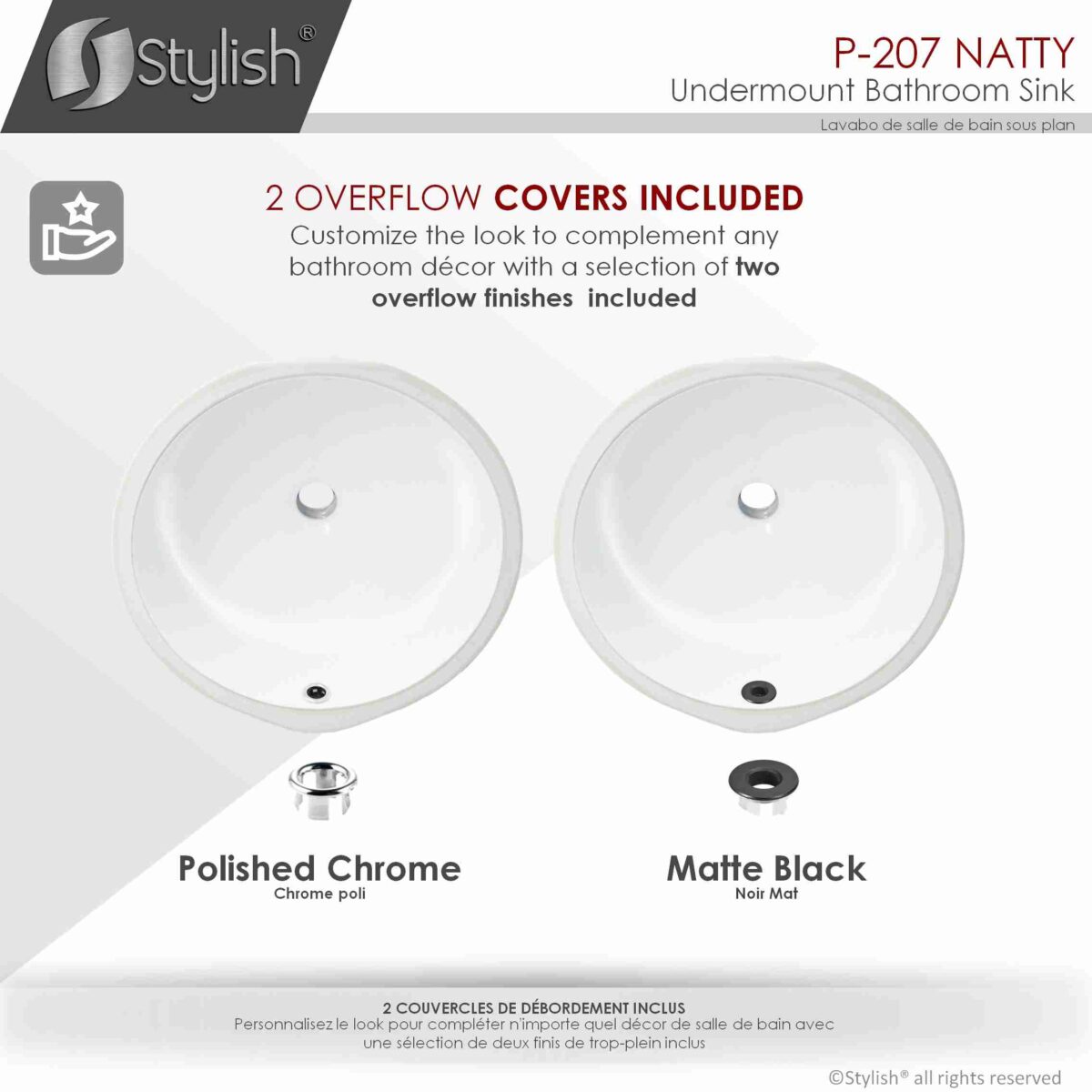 STYLISH P-207 NATTY 16-inch Undermount Bathroom Sink - Image 8