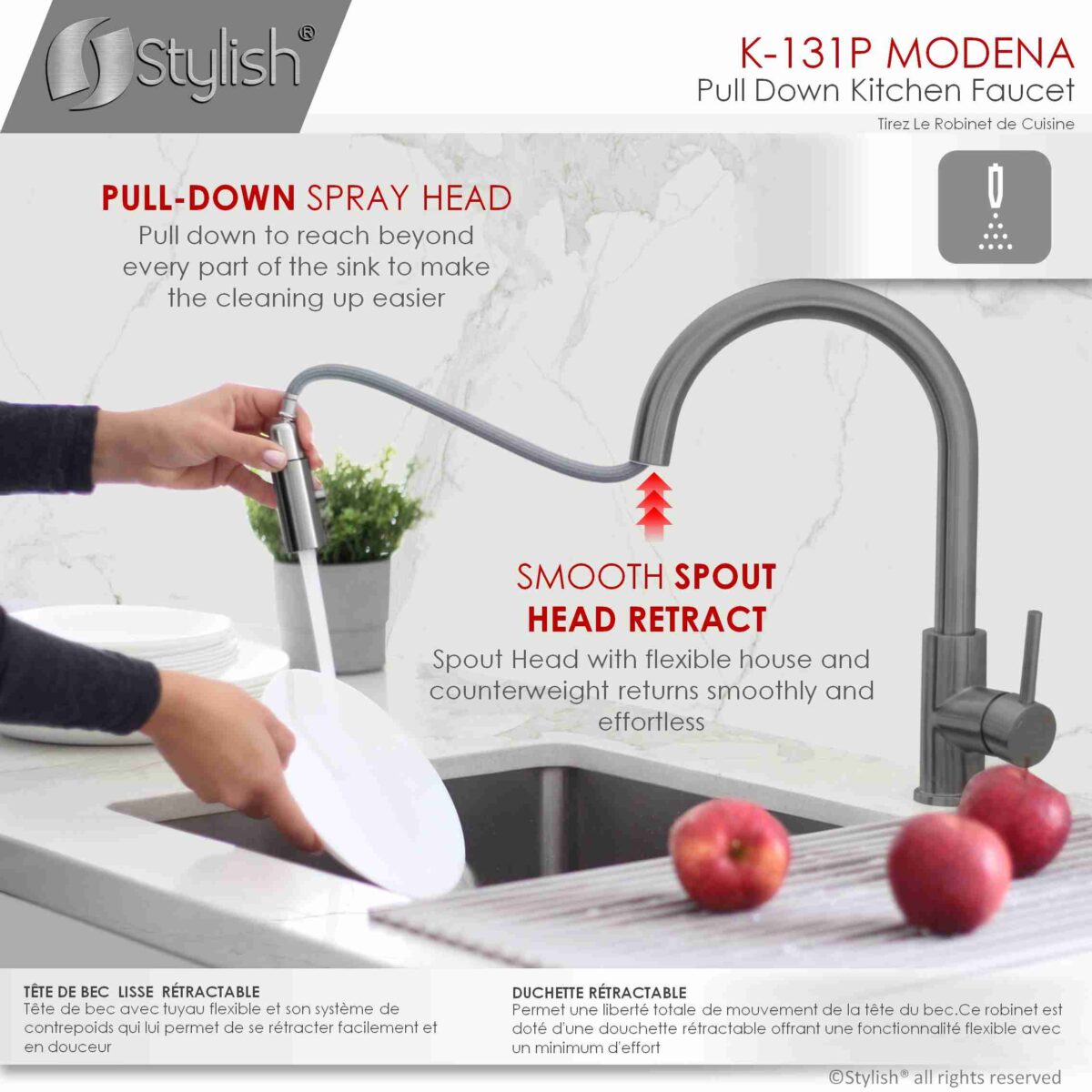 STYLISH K-131P MODENA Kitchen Sink Faucet - Image 6