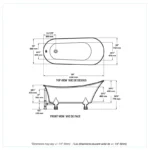 Bain Signature Diane 59 Freestanding Tub-Black Legs - Image 7