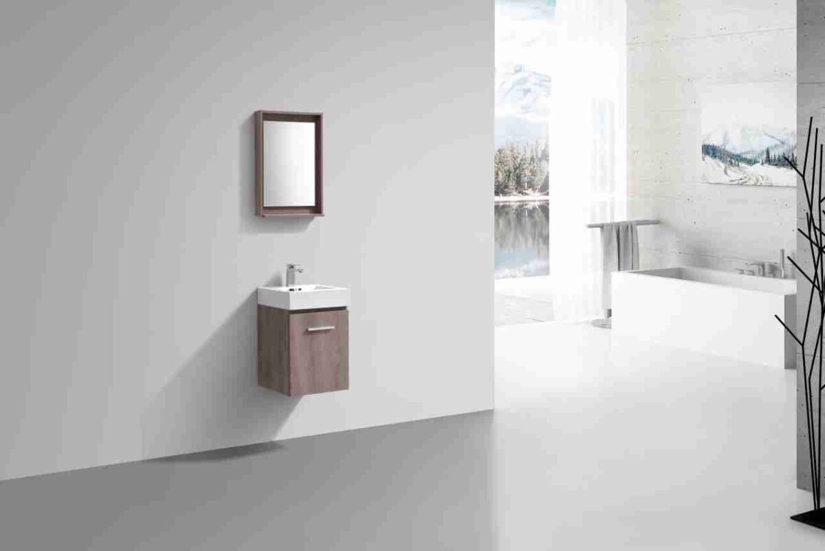 KUBEBATH BLISS 16″ BUTTERNUT WALL MOUNT MODERN BATHROOM VANITY - Image 3