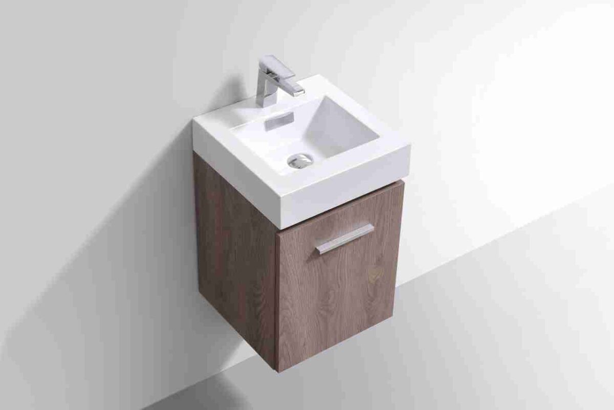 KUBEBATH BLISS 16″ BUTTERNUT WALL MOUNT MODERN BATHROOM VANITY - Image 4
